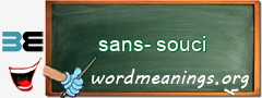 WordMeaning blackboard for sans-souci
